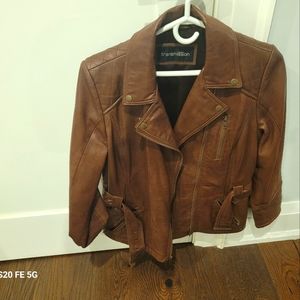 GENUINE ITALIAN leather Jacket, brown, womans, medium